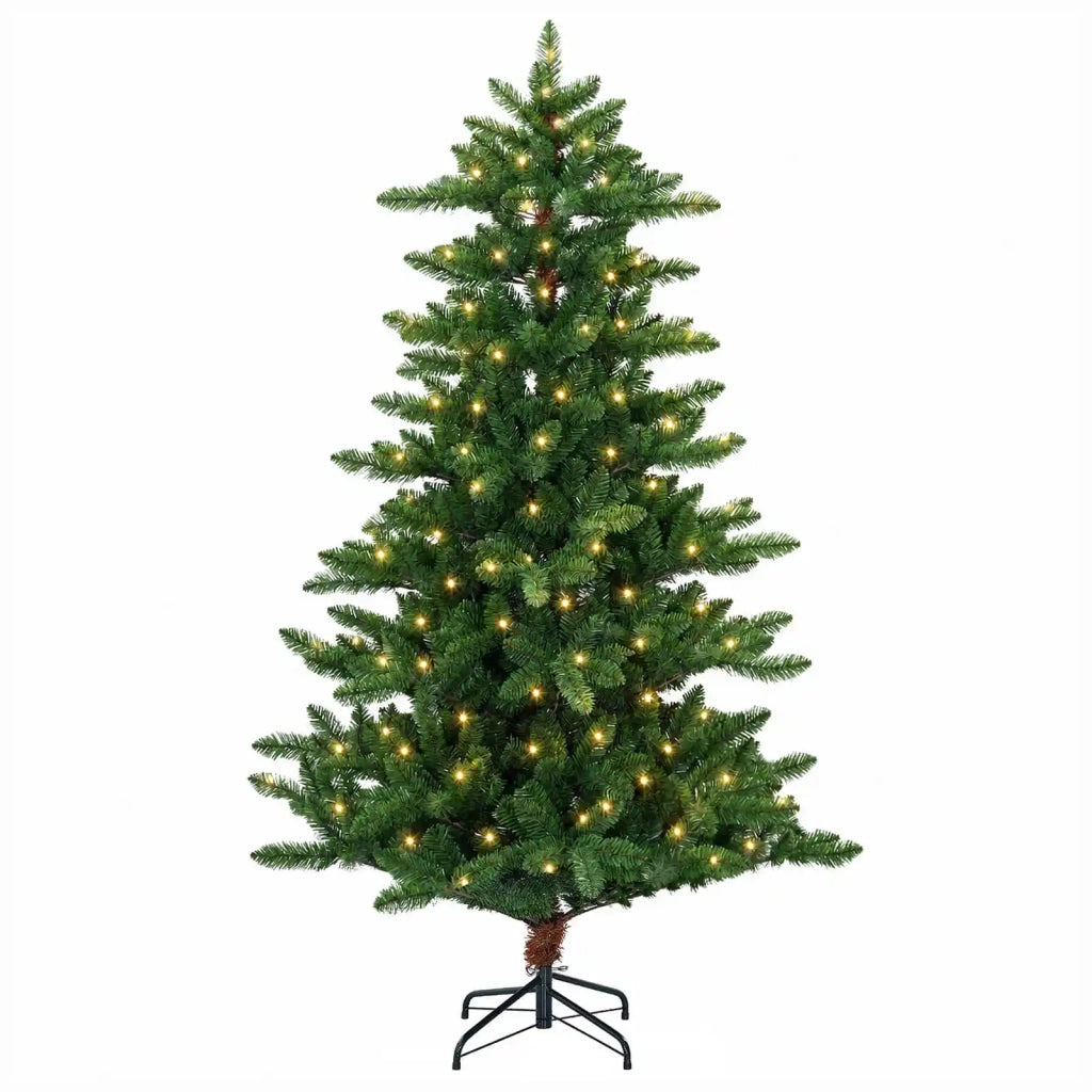 Albero di Natale artificiale 120 cm 150 LED Bianco caldo 3461355