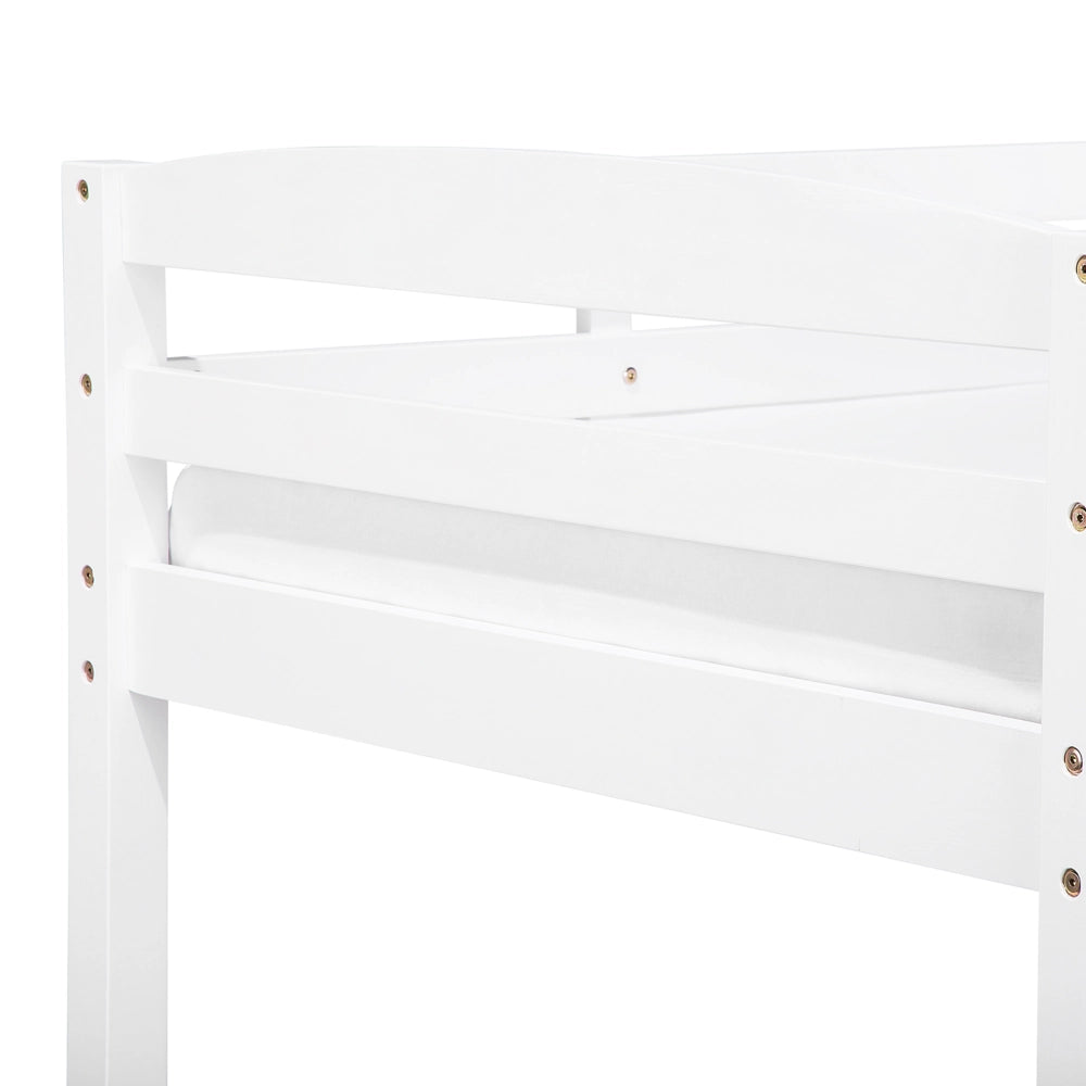 Letto a castello letto doppio in legno di pino bianco singola misura 90 x 200 per bambini in cameretta
