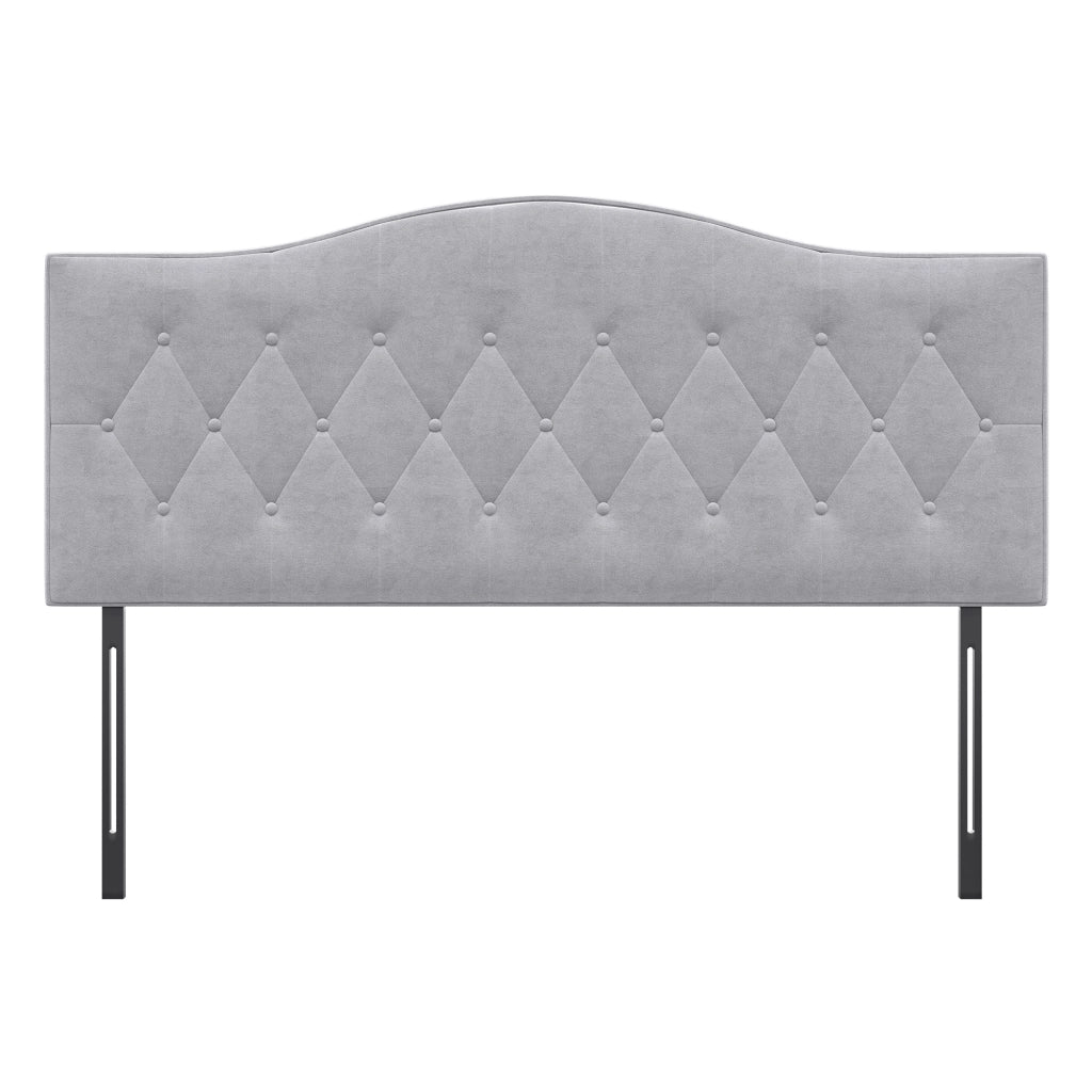 Testiera imbottita per letto ¨C zephmum ¨C grigio velluto 185x134 cm