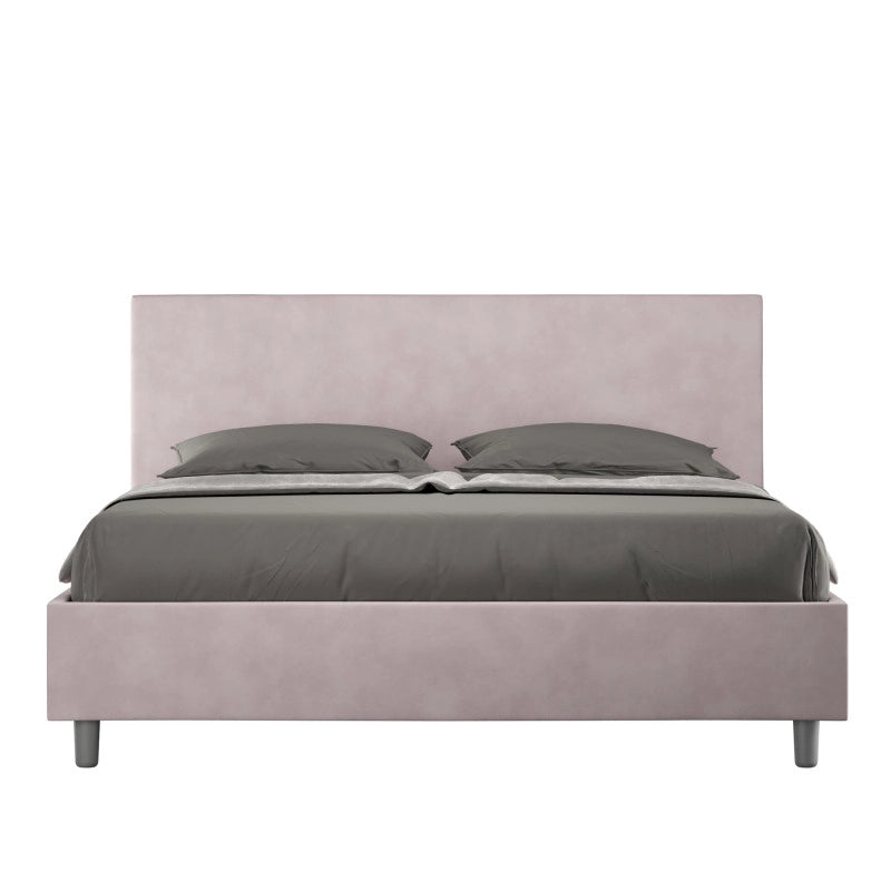 Letto imbottito Letto Matrimoniale alla Francese 150x190 cm Adele - Senza rete,Glicine,Microfibra