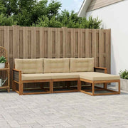 Set di divani da esterno 4 pz Naturale e Beige 3382461