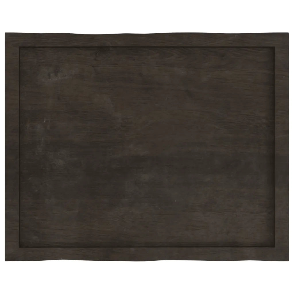 Piano Tavolo Marrone Scuro 80x60x(2-4)cm in Rovere Non Trattato 364011