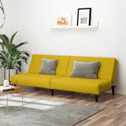 Divano Letto a 2 Posti Giallo in Velluto 375933
