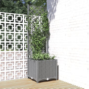 Fioriera da Giardino con Graticcio-Vaso da Esterno-Fioriera con Griglia Grigio Chiaro 40x40x136cm PP