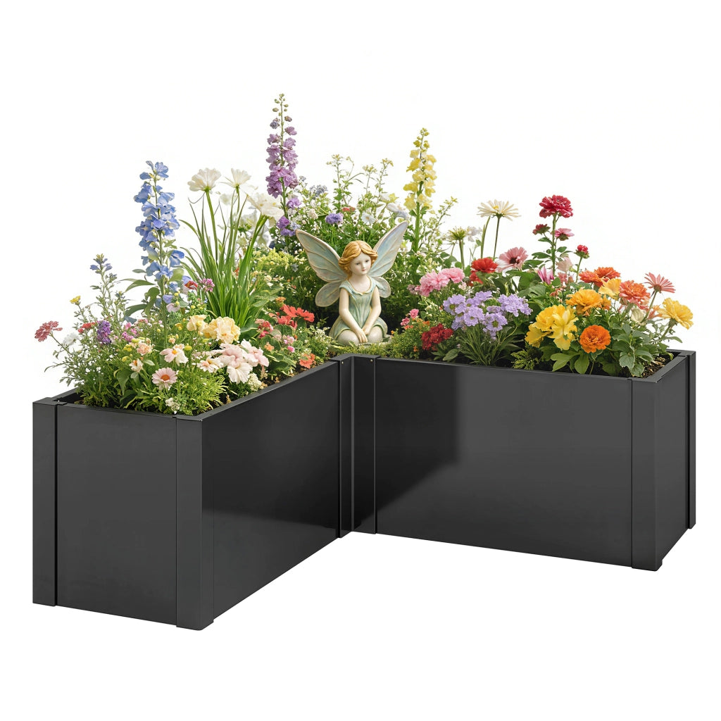 Letto da giardino in metallo ¨C Zephmum ¨C Grigio antracite 150x150x55 cm