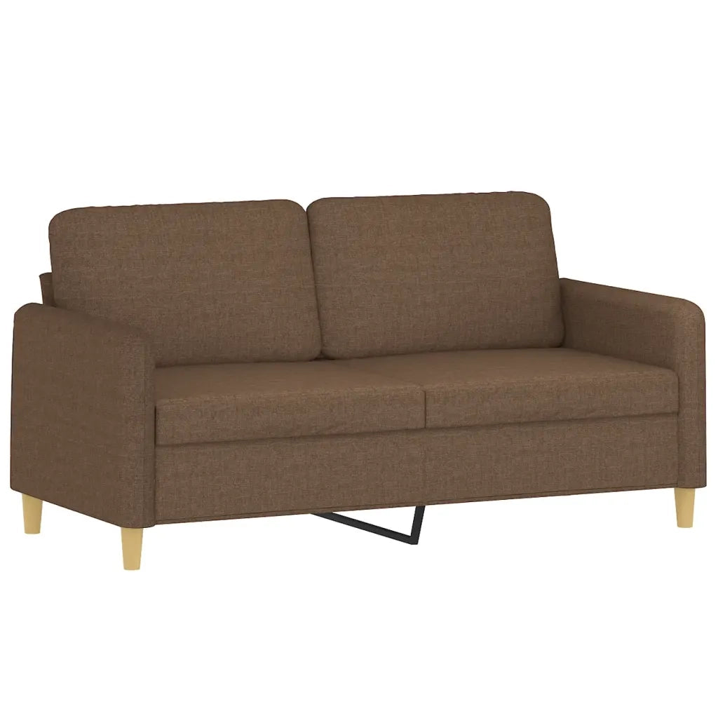 Divano a 2 Posti Marrone 140 cm in Tessuto 359481