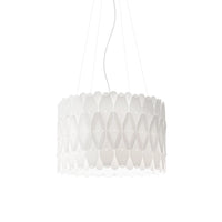 Lampadario Moderno Amanda Polilux ® Bianco E Metallo Cromo 3 Luci E27