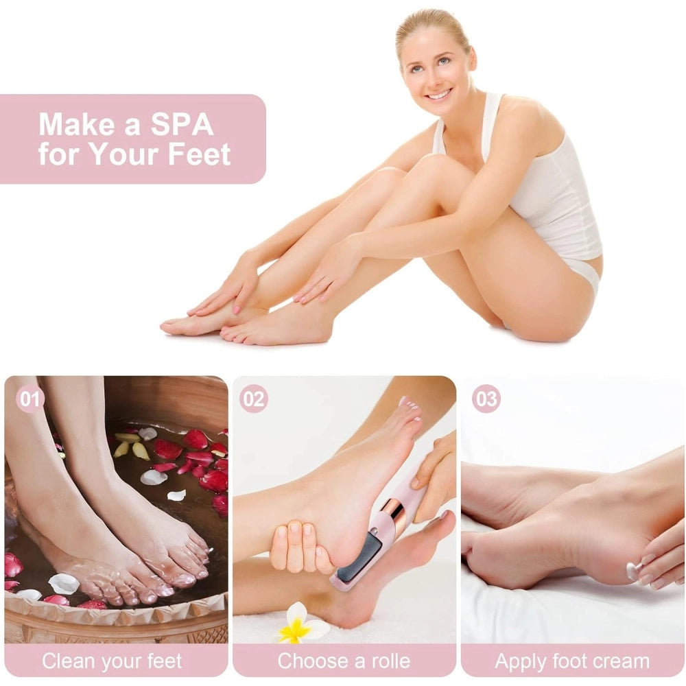Trade Shop - Pedicure A Batteria Ricaricabile Elimina Calli Rimuovi Duroni Piedi Esfoliante -