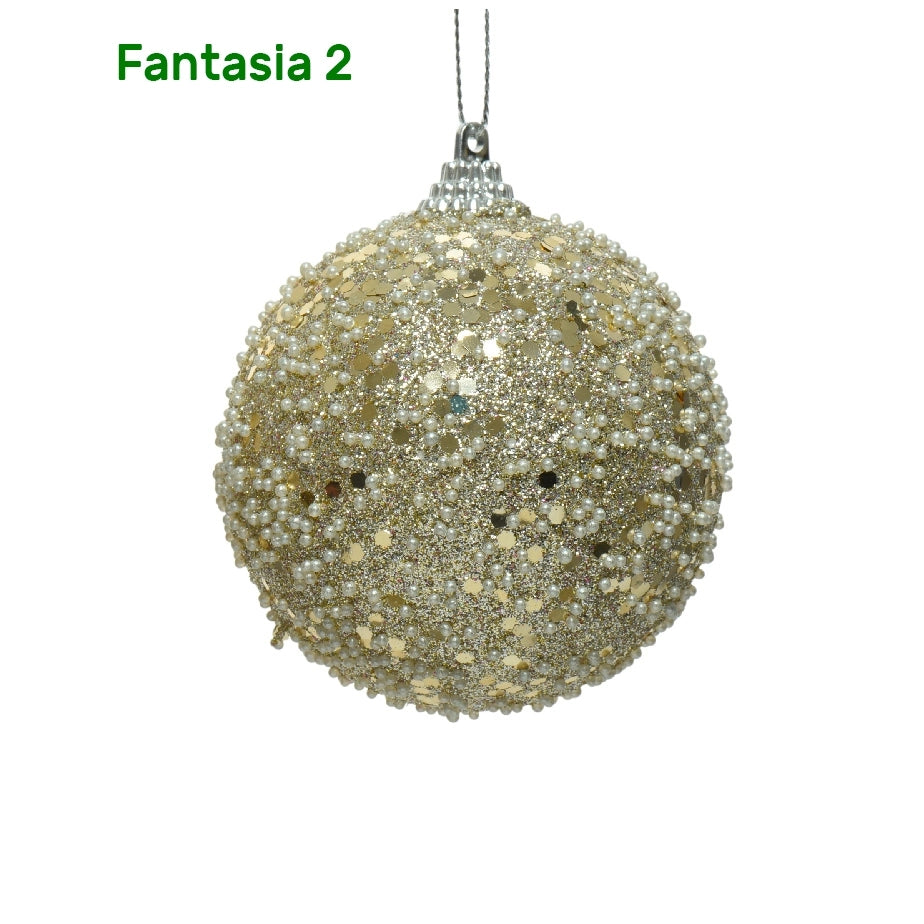 Palline di natale color oro con decori Kaemingk