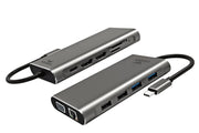 ITEK HUB USB-C 11 in 1- 2HDMI + VGA + RJ45 + 2USB3 + 2USB2 + SD/TF + USB-C