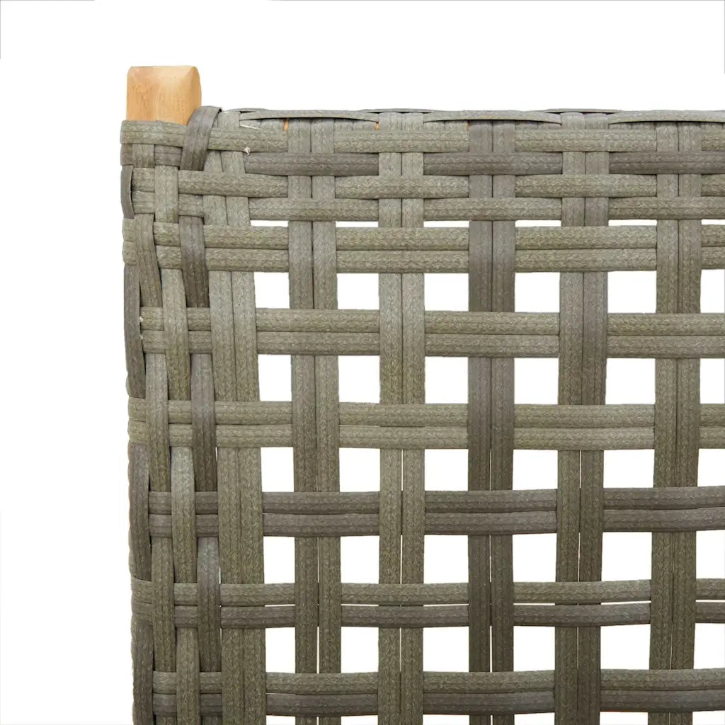 Sedie Giardino Reclinabili 6pz Grigie Polyrattan Legno Massello 3214524