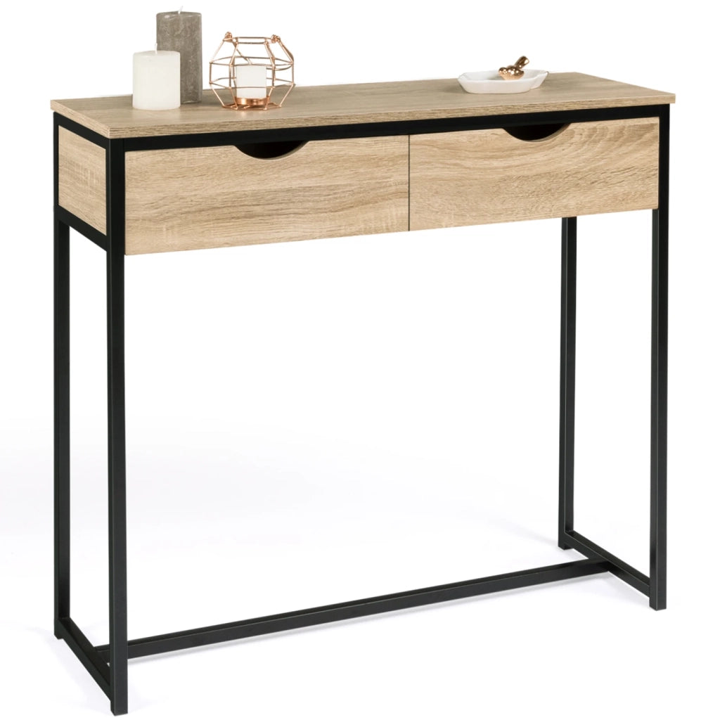 IDMarket - Consolle a 2 cassetti dal design industriale DETROIT