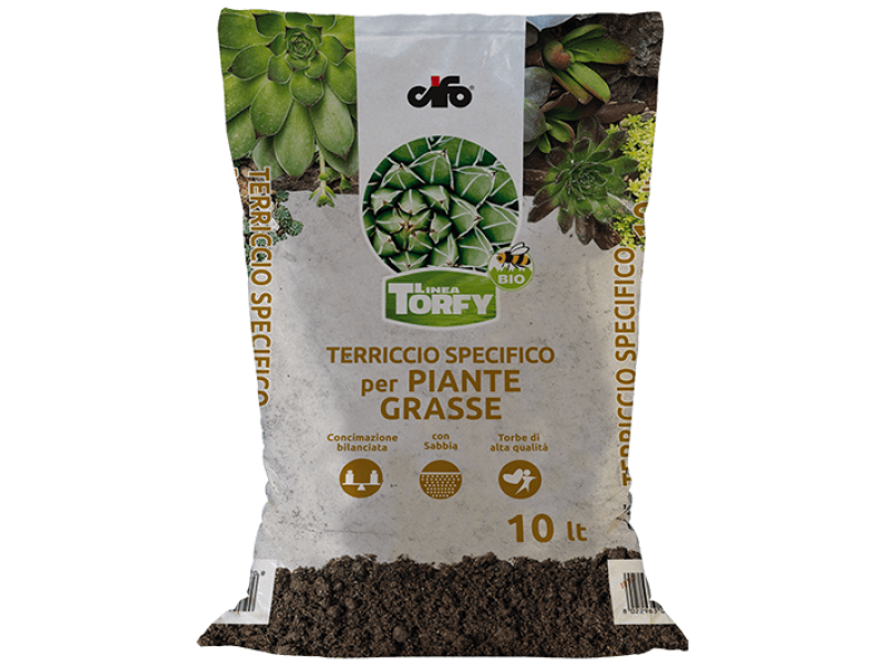 Terriccio specifico per piante grasse Torfy Bio 10lt Cifo