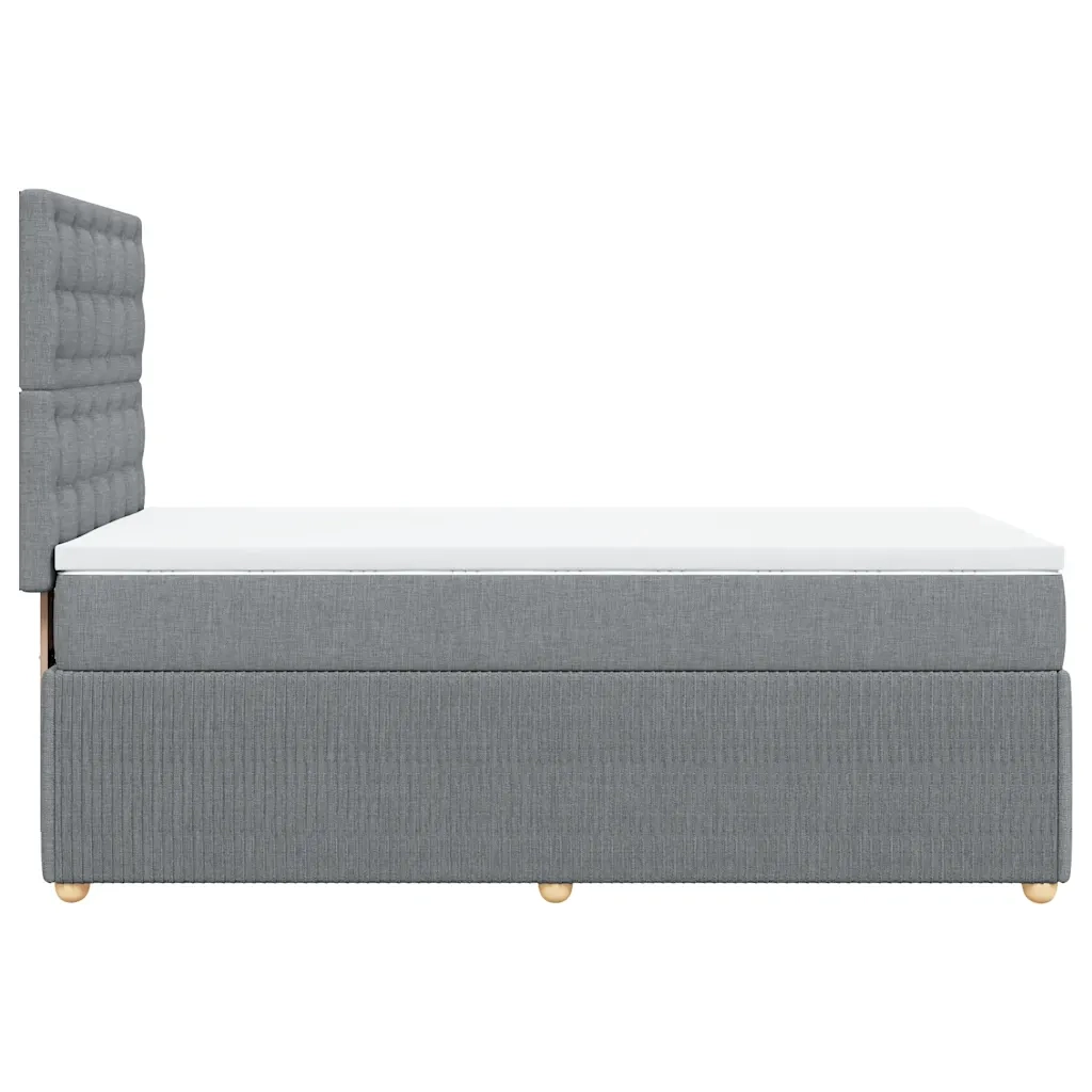 Giroletto a Molle con Materasso Grigio Chiaro 90x190 cm Tessuto
