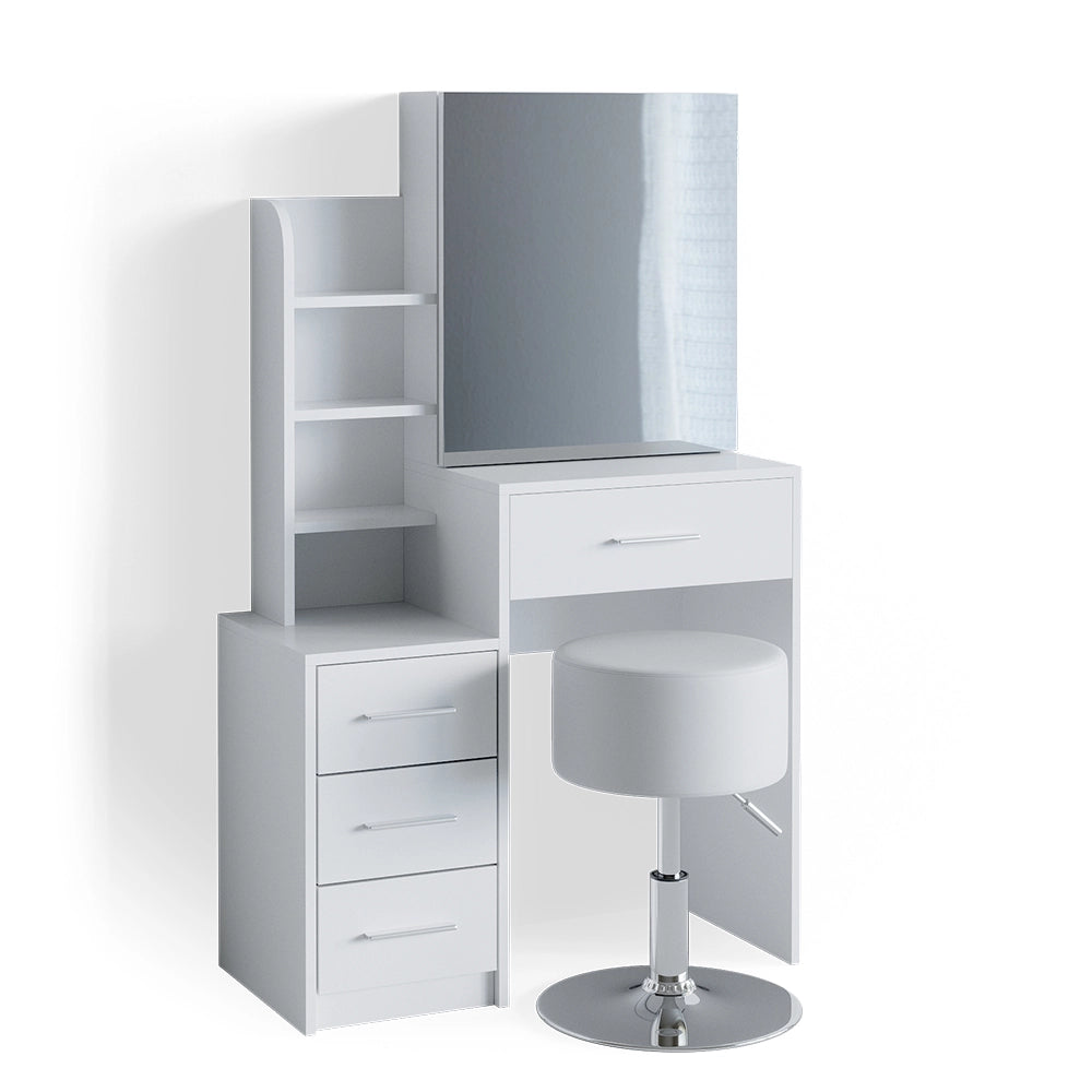 Vicco Tavolo da toeletta Bianco 80 cm con sgabello