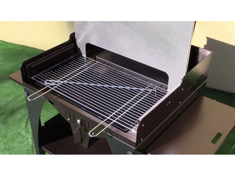 Barbecue a carbone o legna Maxi Rossofuoco 2 piani laterali