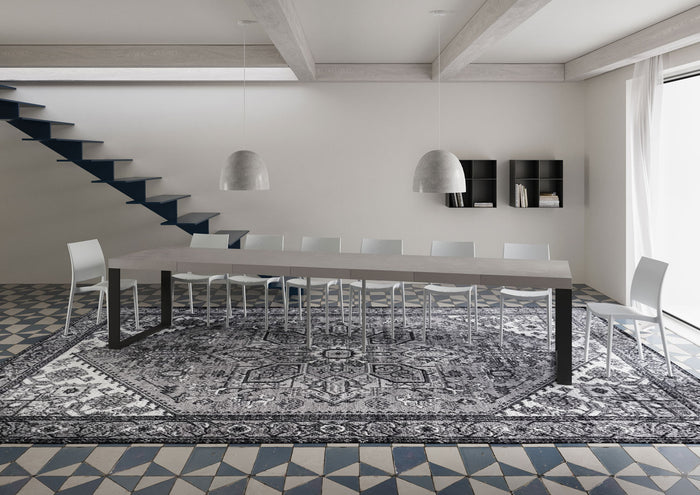 Tavolo Allungabile 120/380x90 cm Tecno Premium Cashmere Gambe Antracite