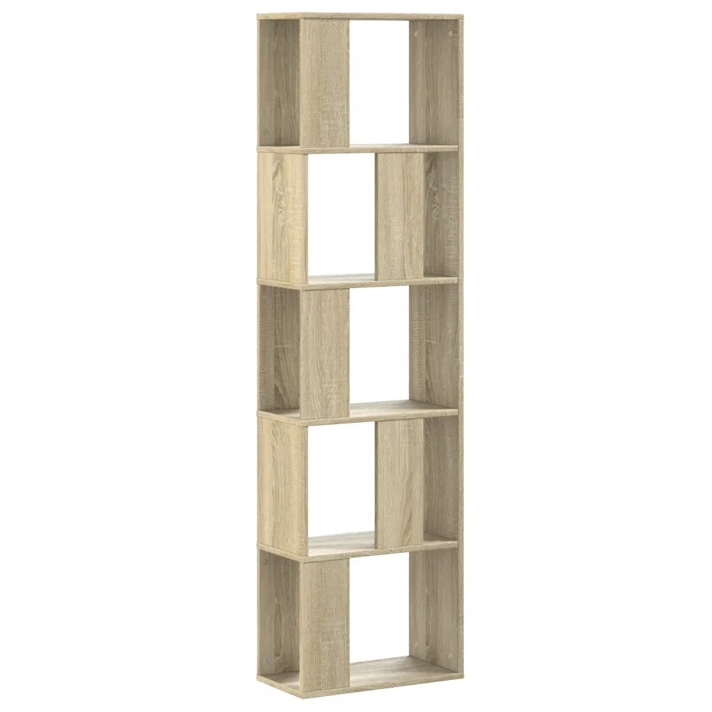 Libreria 5 Ripiani-Scaffale per Libri-Mobile di Stoccaggio Rovere Sonoma 45x23,5x162,5cm Multistrato