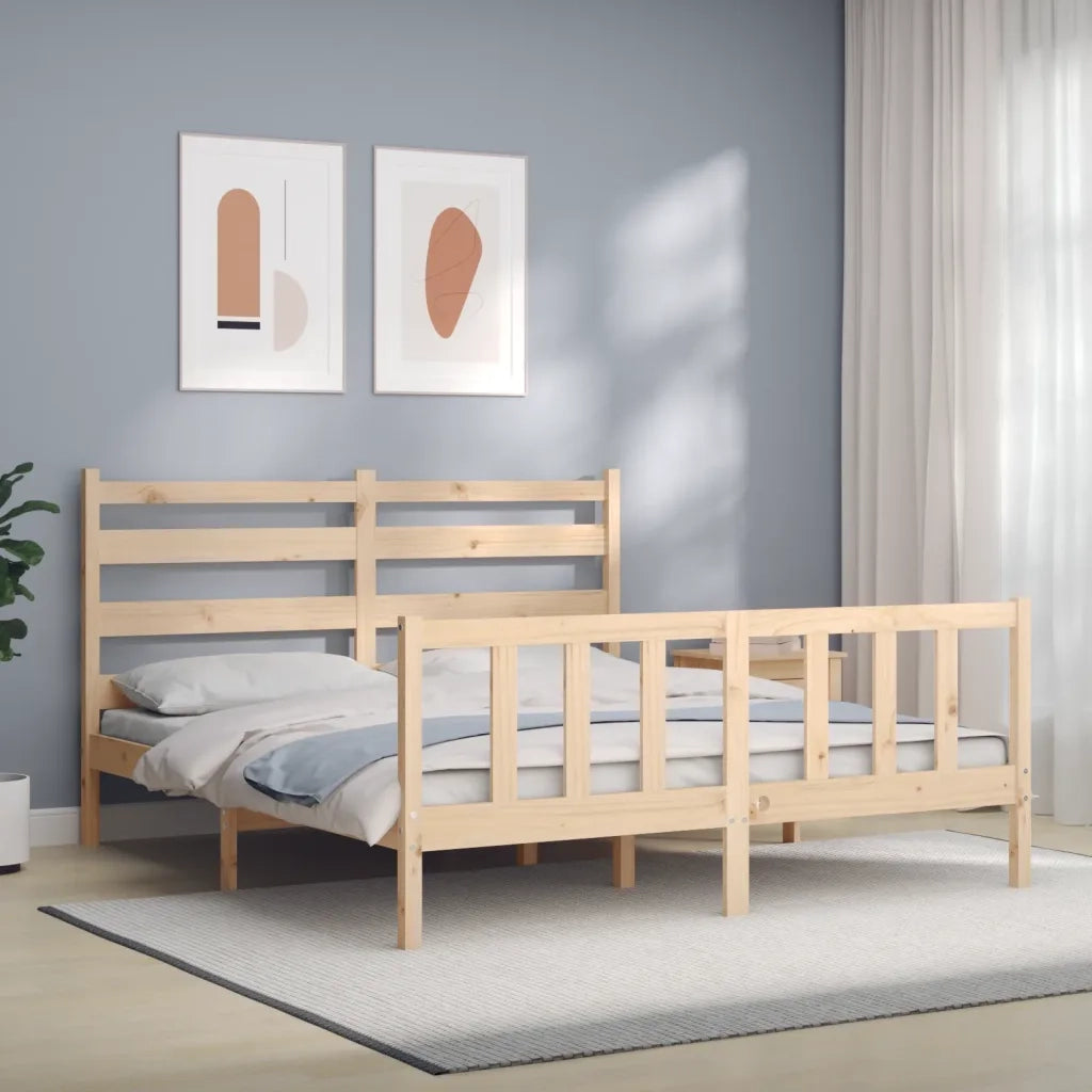Giroletto senza Materasso-Struttura Letto 160x200 cm in Legno Massello di Pino 974188