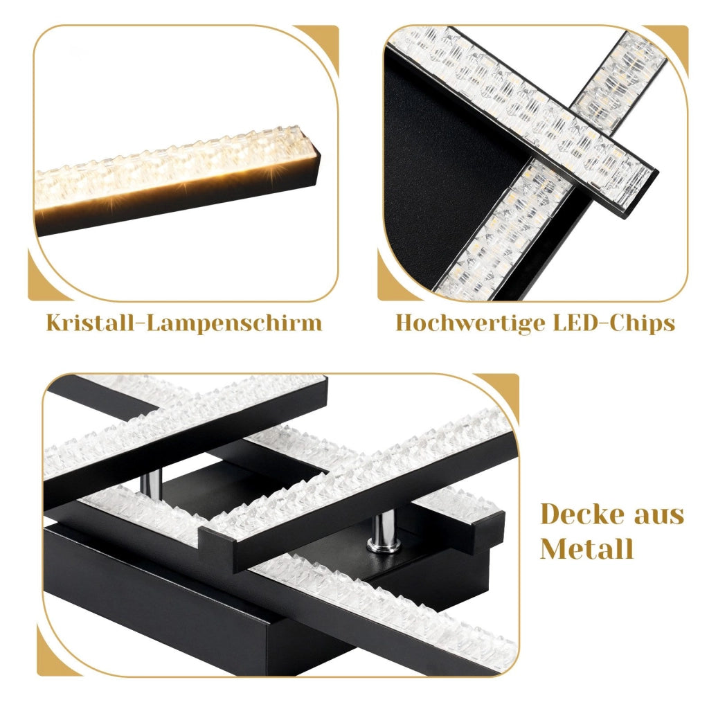 ZMH Lampada da soffitto LED 4 fiamme 20W luce bianca calda per camera letto soggiorno corridoio