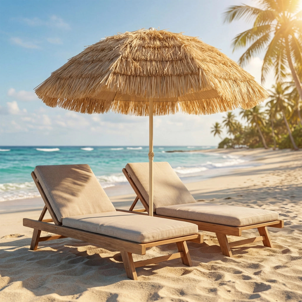 Ombrellone da spiaggia inclinabile ¨C zephmum ¨C 185 cm, kaki
