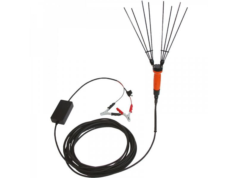 Abbacchiatore a batteria V34 Jolly Italia con asta telescopica e cavo, alimentazione da 12V