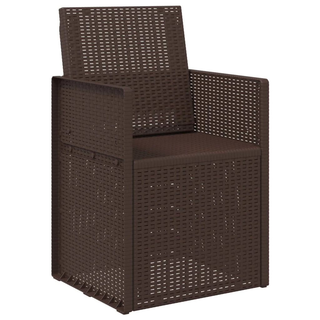 Sedie da pranzo da giardino 2 pcs Marrone PP