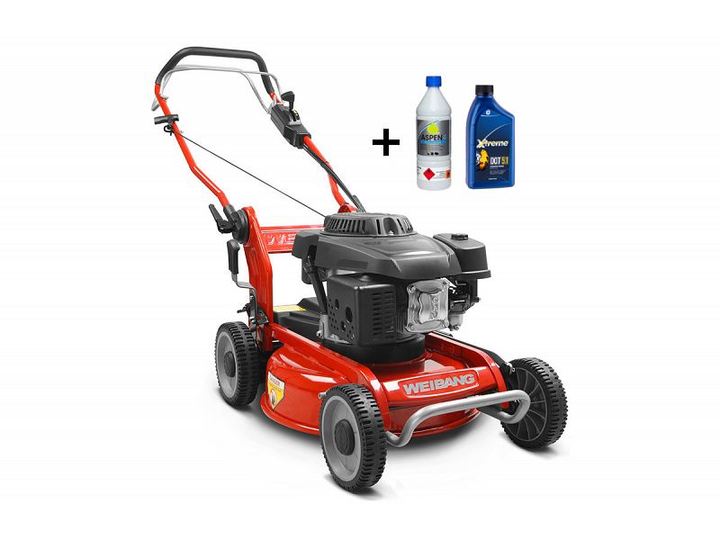 Tagliaerba a scoppio Weibang WB466SCM 159cc 6Hp funzione mulching + benzina e olio