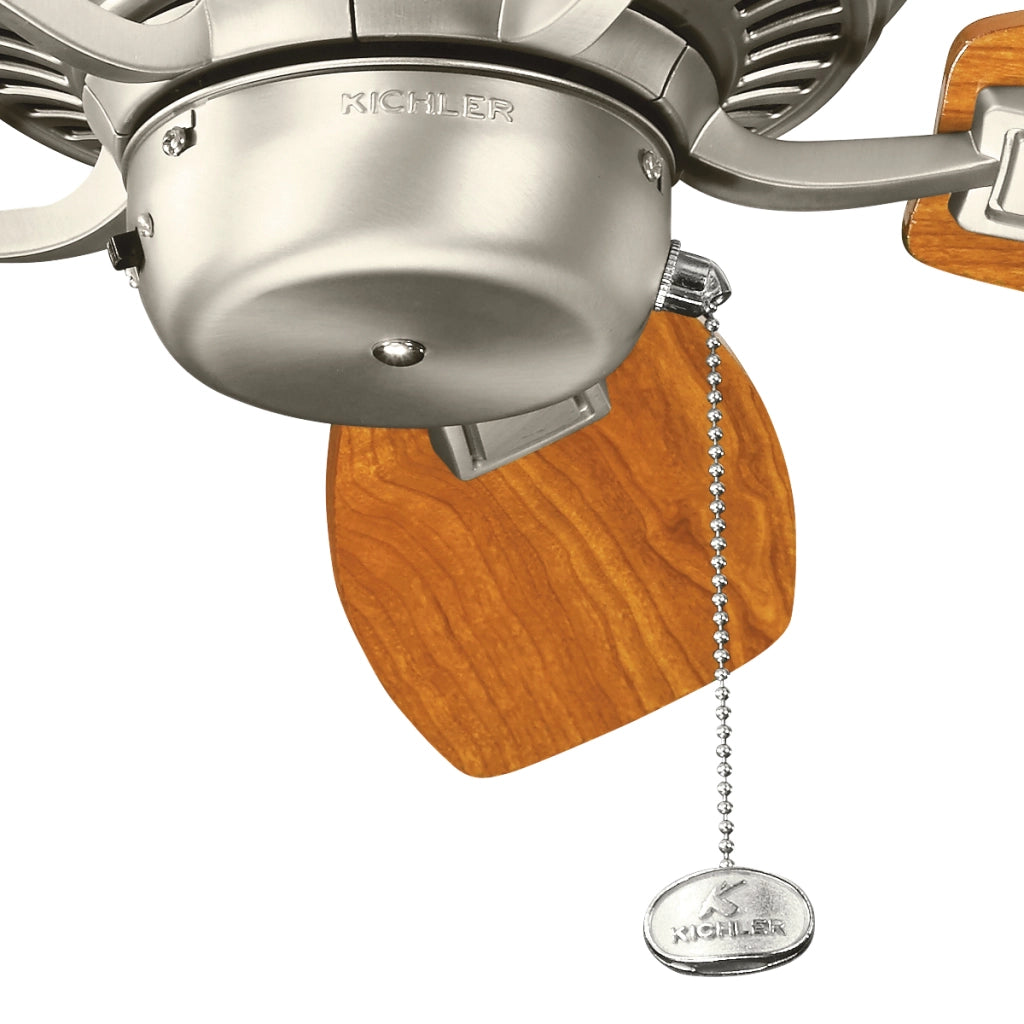 Ventilatore soffitto Kichler Canfield 76cm nichel spazzolato noce