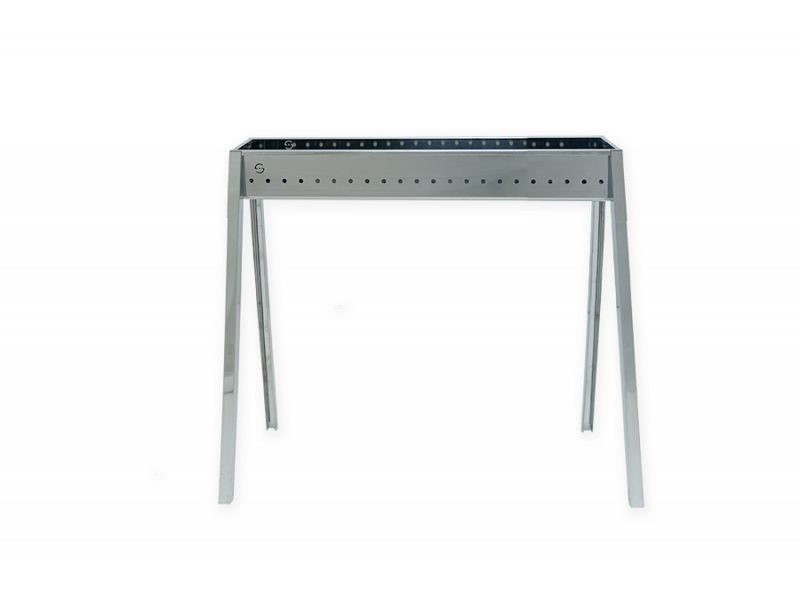 Barbecue a carbone per arrosticini Lisa Milano Grill 80+40 in acciaio inox