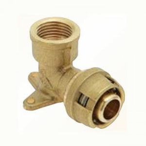 Gomito femmina con flangia d.20x 1/2  a innesto per multistrato