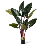 Pianta artificiale di taro arcobaleno da 160 cm con 11 foglie flessibili per un arredamento moderno realizzata in tessuto di poliestere verde 20_0013151