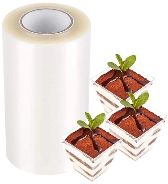 Bande di supporto per torte 8 cm x 10 m - Membrana trasparente per torte - Qualità alimentare PP - Decorazione per torte in mousse - Decorazione al cioccolato - Ambientalmente puro e sicuro
