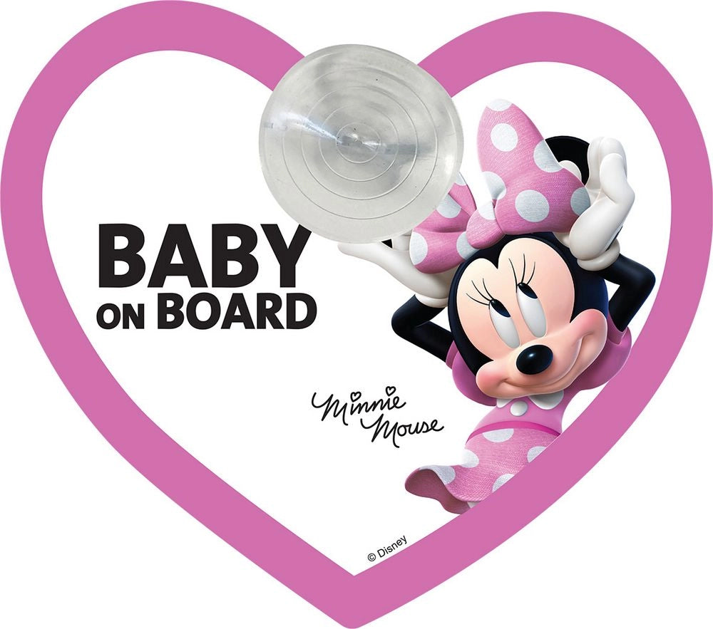 Cartello bimbo a bordo a ventosa con grafiche Disney Minnie Mouse