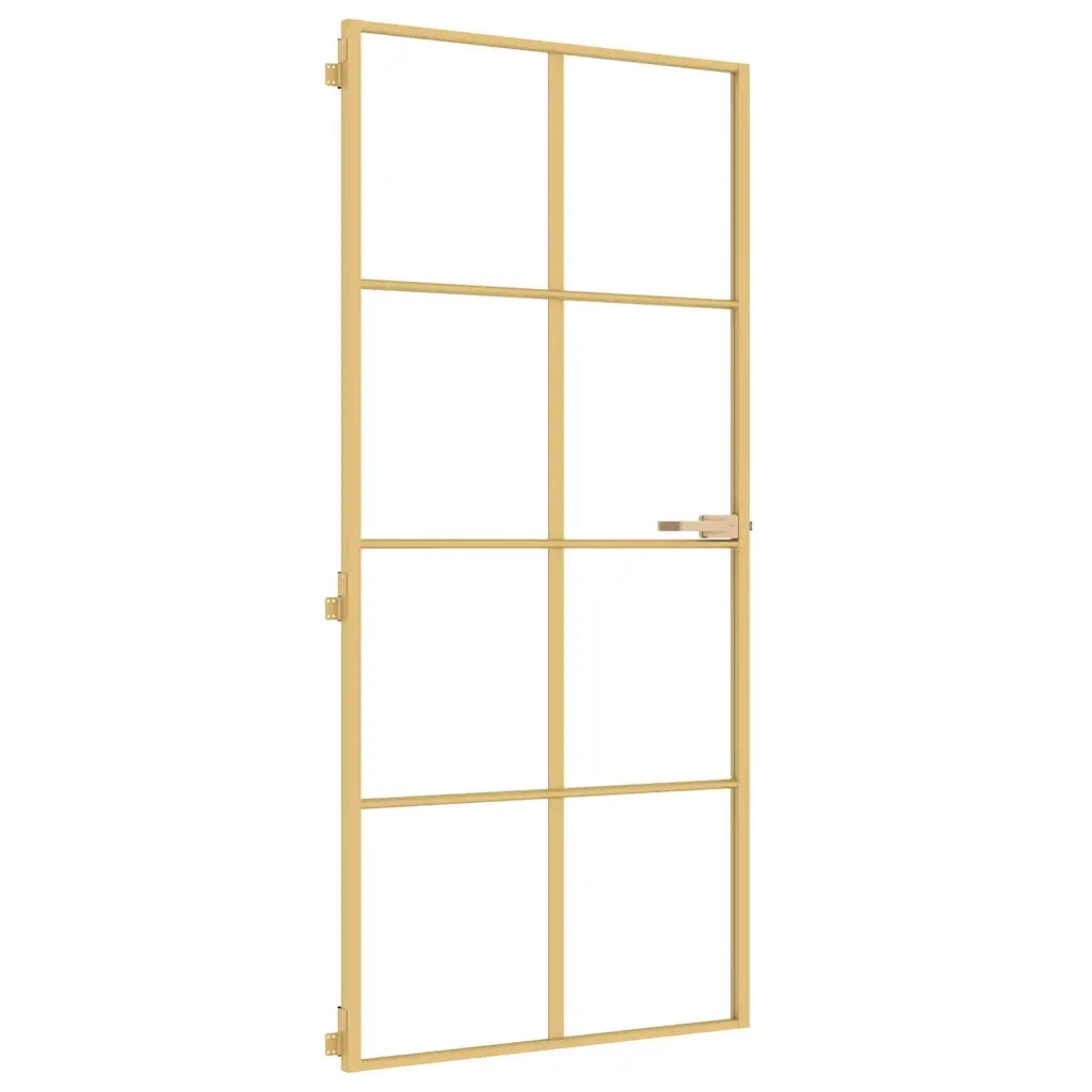 Porta Interni Sottile Oro 93x201,5cm Vetro Temperato Alluminiocod mxl 107772