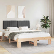 Letto con Testiera Rivestita Grigio scuro 150 x 200 cm 877480