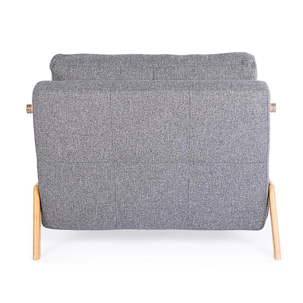 Poltrona Letto Singola in Tessuto con Gambe Effetto Legno - HARRISON