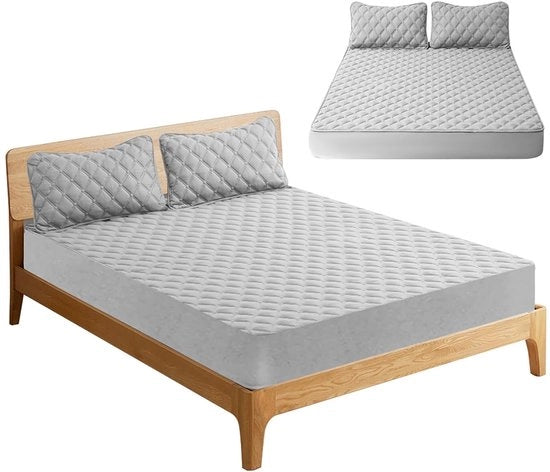 Matrasbeschermer acqua resistente - 90 x 200 - tessuto di lana ad ampio respiro - forma antiscivolo - protezione idrofoba forte - resistente alle macchie microfibra vetrificata