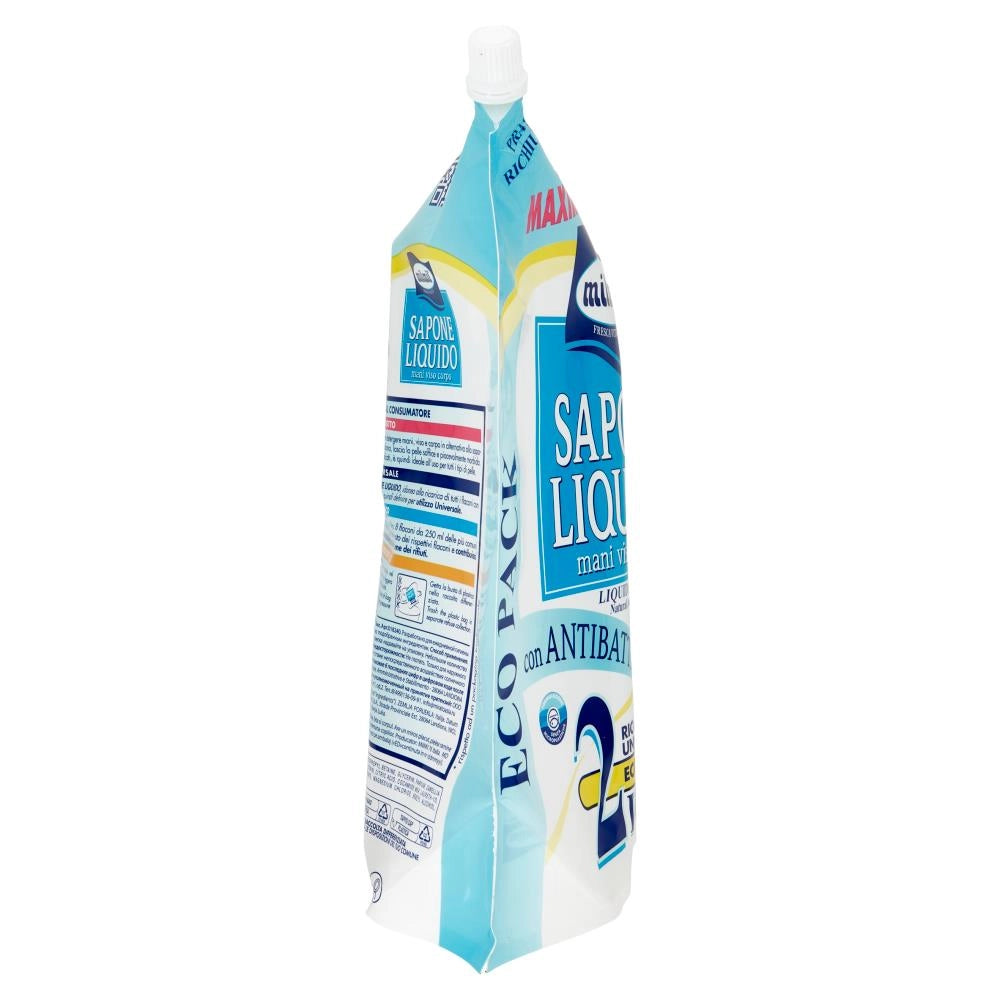 MILMIL SAPONE LIQUIDO ANTIBATTERICO NATURALE RICARICA MAXIRISPARMIO 2 LT
