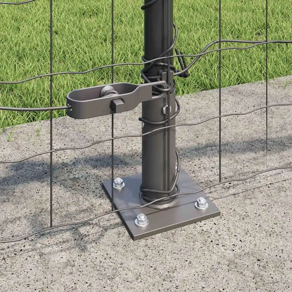 Recinzione con Posto Grigio 0,6 x 25 m Acciaio e PVC 3350975