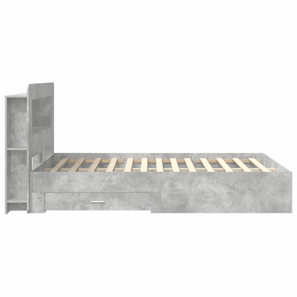 Telaio del letto con storage Grigio Cemento 160 x 200 cm