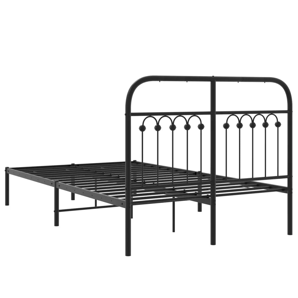 Giroletto con Testiera-Struttura Letto con testiera in Metallo Nero 120x200 cm 898026