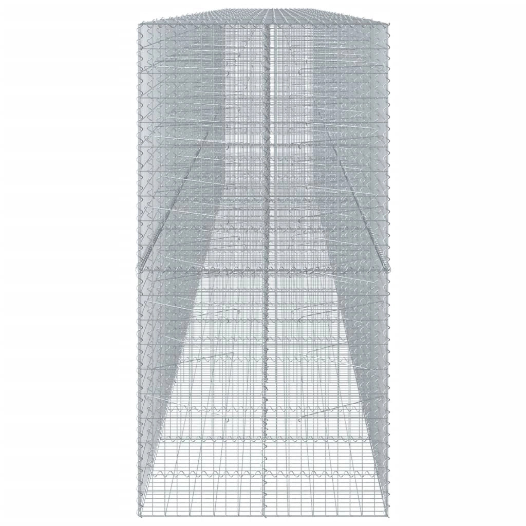 Gabbione recinto a gabbia muro di contenimento con coperchio 1050 x 100 x 200 cm ferro zincato argento 02_0040120