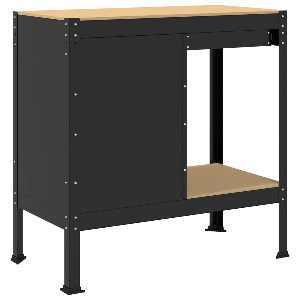 Banco da lavoro con cassetto con blocco Nero 90 x 49 x 91 cm 42020134
