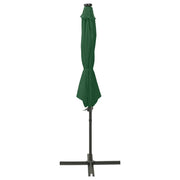 Ombrellone a Sbalzo con Palo e Luci a LED-Ombrello da giardino Verde 300 cm 521389