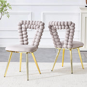 Set 2 sedie da pranzo - Xylo - velluto grigio chiaro gambe dorate