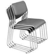Set di 4 Sedie da Conferenza con Telaio in Metallo Seduta e Schienale Imbottiti - Grigio pro.tec
