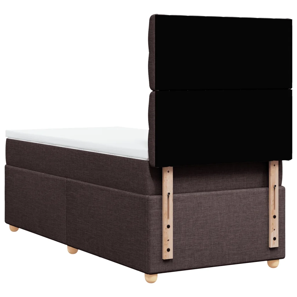 vidaXL Giroletto a Molle con Materasso Marrone Scuro 90x190cm Tessuto
