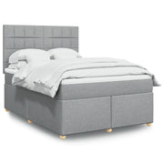 Giroletto a Molle con Materasso Grigio Chiaro 140x200cm Tessuto