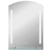 kleankin Specchio per Bagno con Luce LED Regolabile a 3 Colori e Mensola in Vetro, 50x12x70 cm, Argento